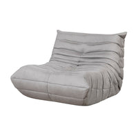 Revena Accent Floor Chair, Pleated Gray Microfiber Fabric, Curved -BM336197
