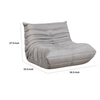 Revena Accent Floor Chair, Pleated Gray Microfiber Fabric, Curved -BM336197