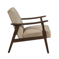 Vandie Accent Club Chair, Light Brown Velvet, Solid Rubberwood Frame -BM336200