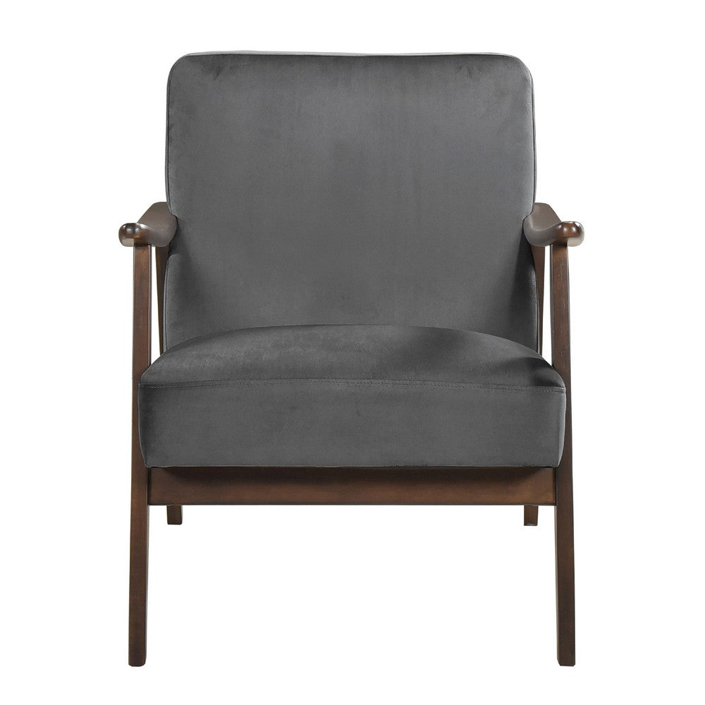 Vandie Accent Club Chair, Dark Gray Polyester, Solid Rubberwood Frame -BM336201