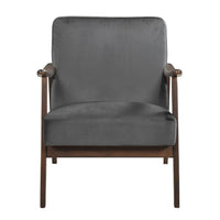 Vandie Accent Club Chair, Dark Gray Polyester, Solid Rubberwood Frame -BM336201