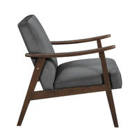 Vandie Accent Club Chair, Dark Gray Polyester, Solid Rubberwood Frame -BM336201