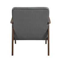 Vandie Accent Club Chair, Dark Gray Polyester, Solid Rubberwood Frame -BM336201