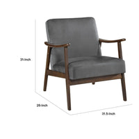 Vandie Accent Club Chair, Dark Gray Polyester, Solid Rubberwood Frame -BM336201