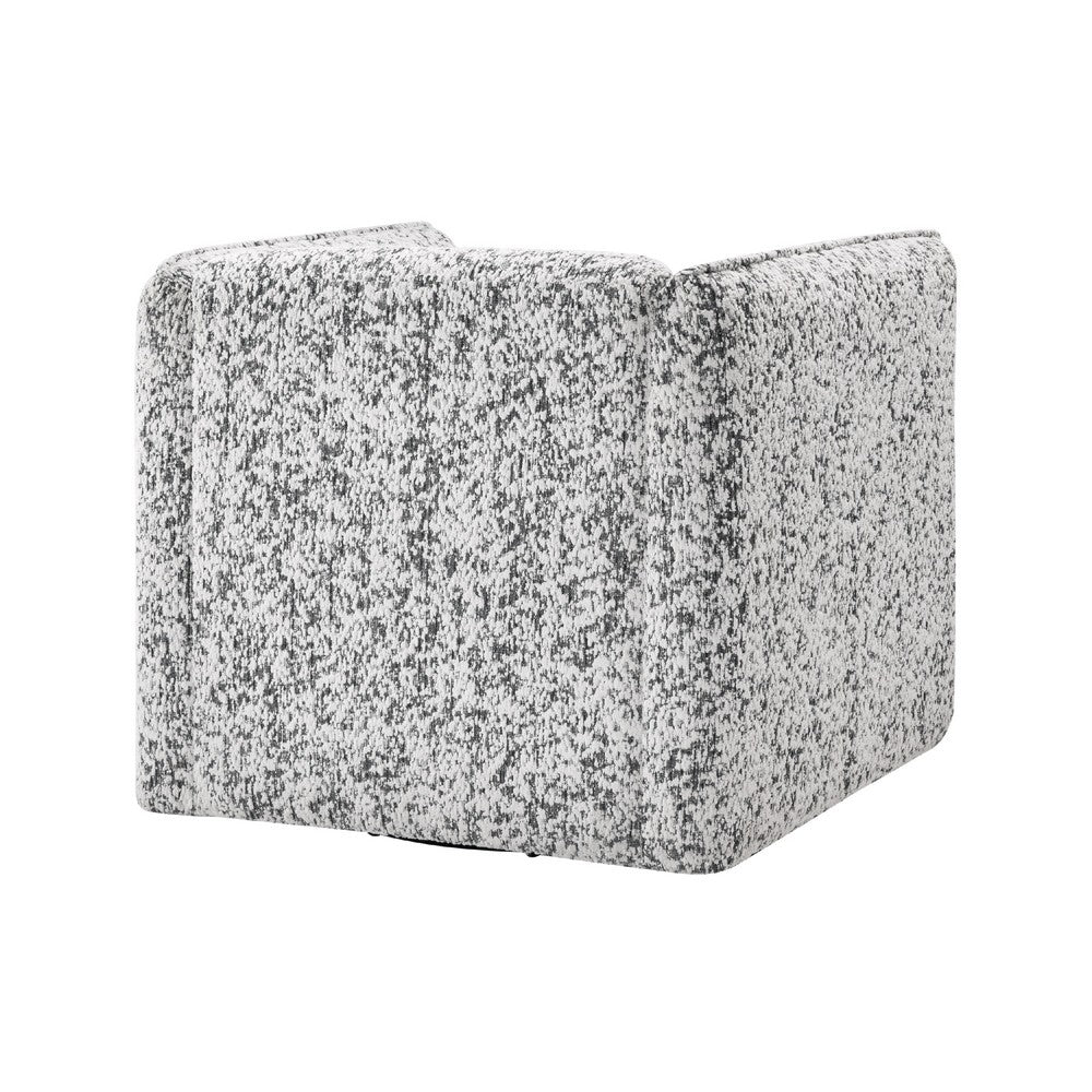 Swivel Armchair, Gray Jacquard Fabric, Foam Cushioning, Square Frame -BM336202