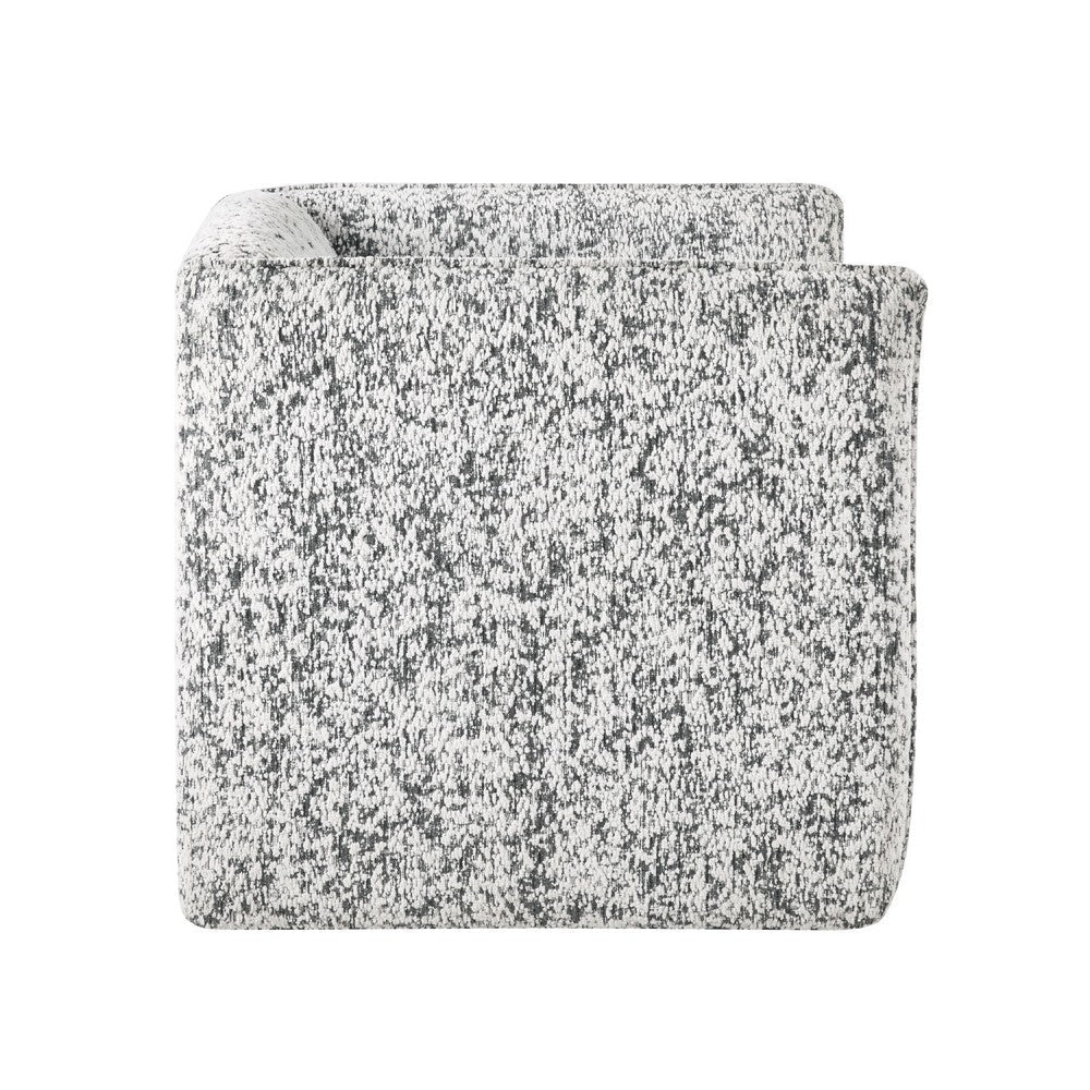 Swivel Armchair, Gray Jacquard Fabric, Foam Cushioning, Square Frame -BM336202