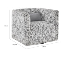 Swivel Armchair, Gray Jacquard Fabric, Foam Cushioning, Square Frame -BM336202