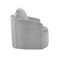 Vinnie Swivel Armchair, Gray Chenille, Large Corduroy Back Pillow -BM336204