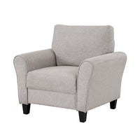 Leroi Accent Chair, 37 Inch, Gray Fabric and Round Flared Armrests -BM336237