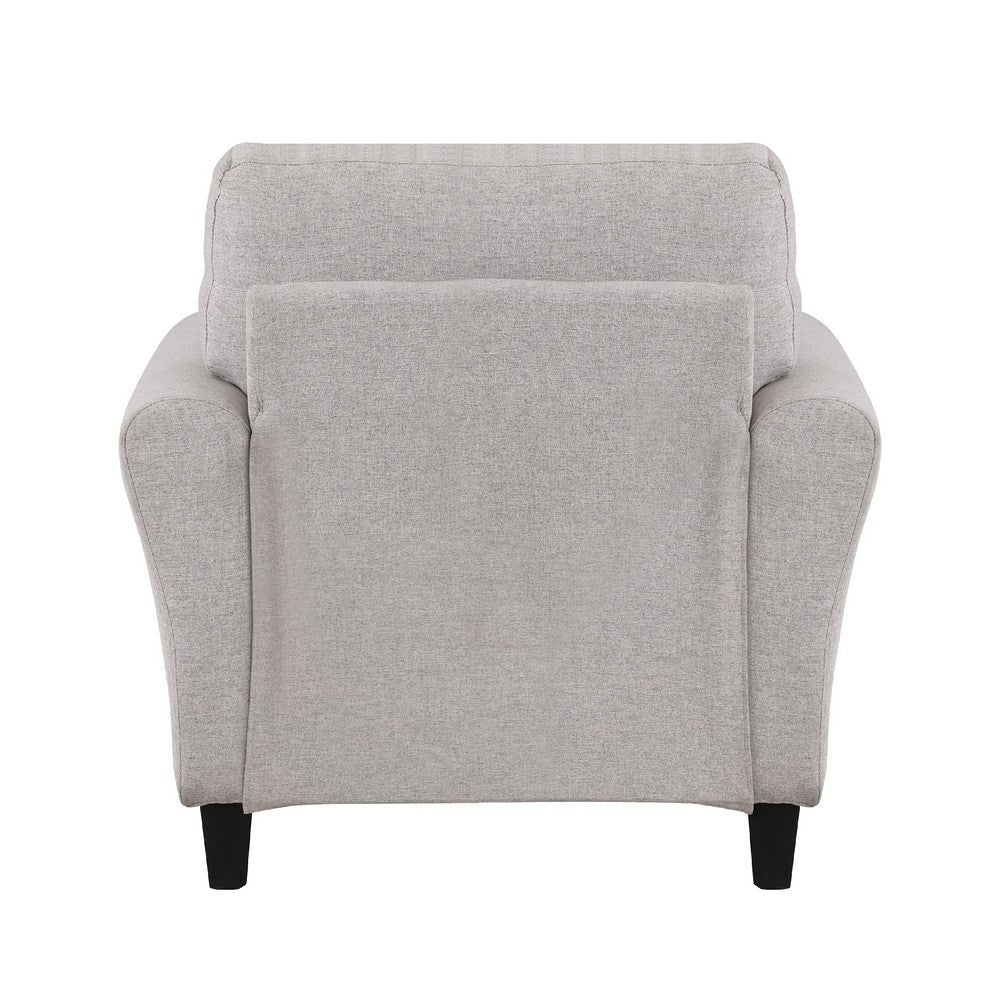 Leroi Accent Chair, 37 Inch, Gray Fabric and Round Flared Armrests -BM336237