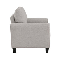 Leroi Accent Chair, 37 Inch, Gray Fabric and Round Flared Armrests -BM336237