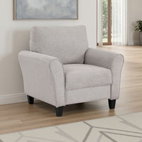 Leroi Accent Chair, 37 Inch, Gray Fabric and Round Flared Armrests -BM336237
