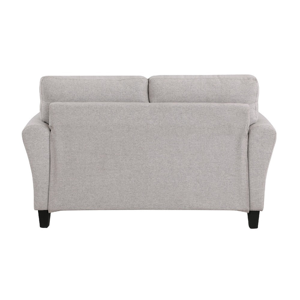 Leroi Loveseat, 58 Inch, Gray Fabric and Round Flared Armrests -BM336238