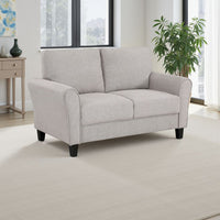 Leroi Loveseat, 58 Inch, Gray Fabric and Round Flared Armrests -BM336238