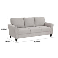Leroi Sofa, 81 Inch, Gray Fabric and Round Flared Armrests -BM336239