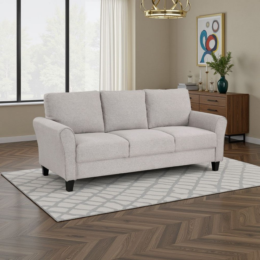 Leroi Sofa, 81 Inch, Gray Fabric and Round Flared Armrests -BM336239