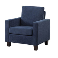 Mihi Sofa Armchair, Blue Chenille, 32 Inch, Black Tapered Wood Legs -BM336240