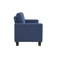 Mihi Loveseat, Blue Chenille, 54 Inch, Black Tapered Wood Legs -BM336241