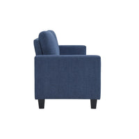 Mihi Sofa, Blue Chenille, 76 Inch, Black Tapered Wood Legs -BM336242