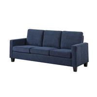 Mihi Sofa, Blue Chenille, 76 Inch, Black Tapered Wood Legs -BM336242