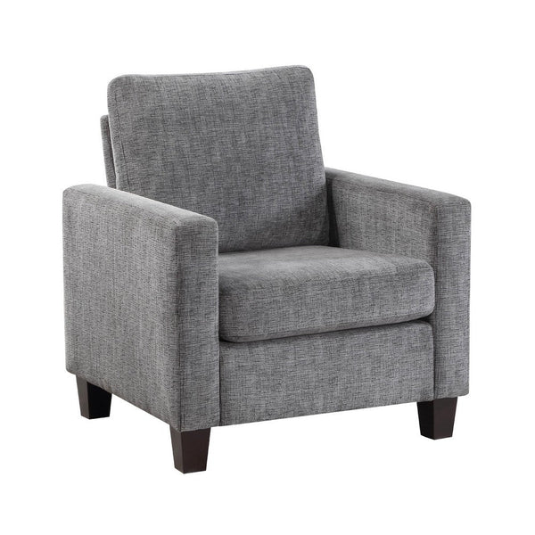 Mihi Sofa Armchair, Gray Chenille, 32 Inch, Black Tapered Wood Legs -BM336243