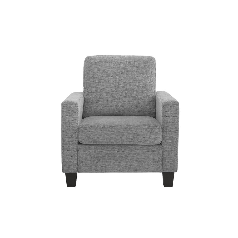 Mihi Sofa Armchair, Gray Chenille, 32 Inch, Black Tapered Wood Legs -BM336243