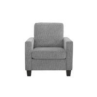 Mihi Sofa Armchair, Gray Chenille, 32 Inch, Black Tapered Wood Legs -BM336243
