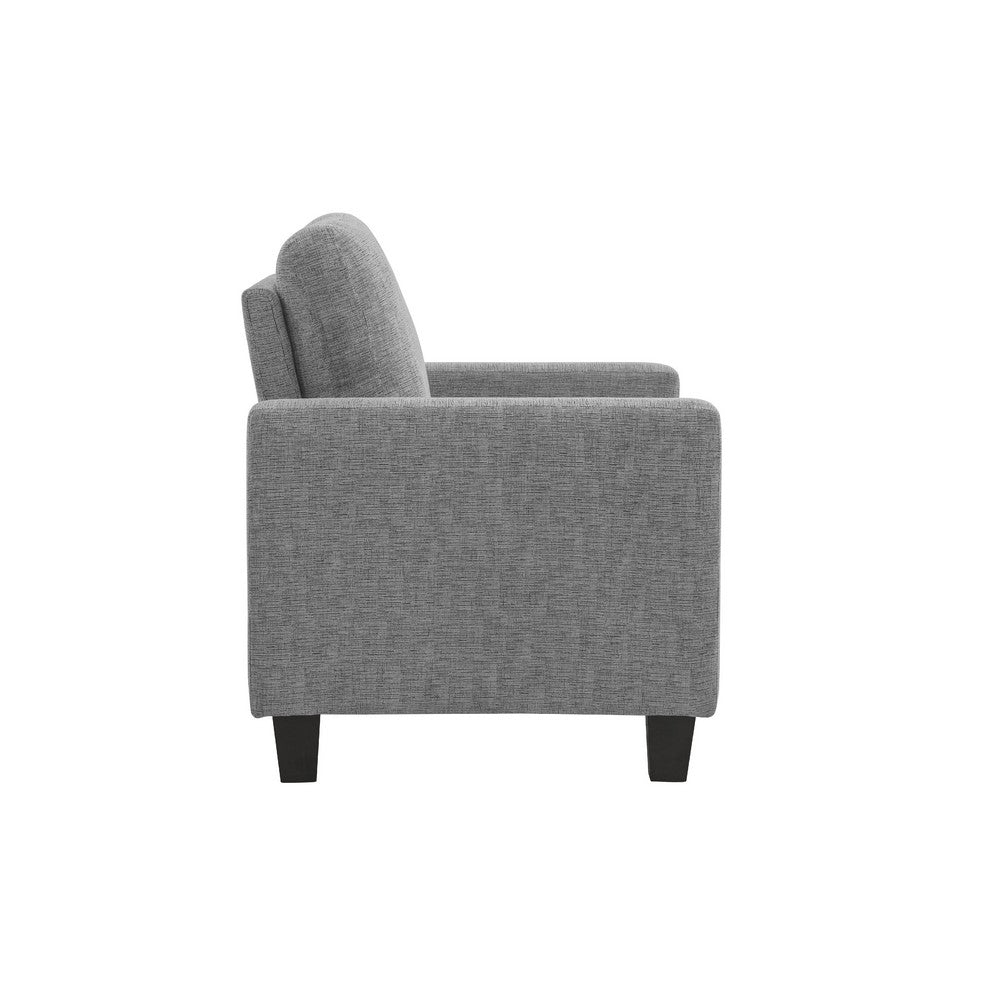 Mihi Sofa Armchair, Gray Chenille, 32 Inch, Black Tapered Wood Legs -BM336243