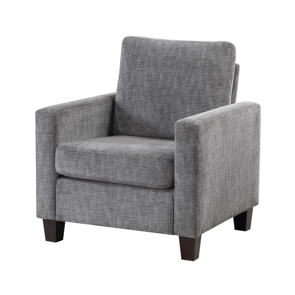 Mihi Sofa Armchair, Gray Chenille, 32 Inch, Black Tapered Wood Legs -BM336243
