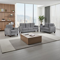 Mihi Sofa Armchair, Gray Chenille, 32 Inch, Black Tapered Wood Legs -BM336243