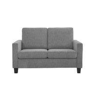 Mihi Loveseat, Gray Chenille, 54 Inch, Black Tapered Wood Legs -BM336244