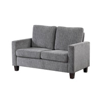 Mihi Loveseat, Gray Chenille, 54 Inch, Black Tapered Wood Legs -BM336244