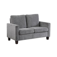 Mihi Loveseat, Gray Chenille, 54 Inch, Black Tapered Wood Legs -BM336244
