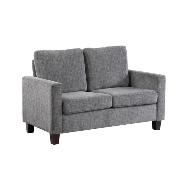 Mihi Loveseat, Gray Chenille, 54 Inch, Black Tapered Wood Legs -BM336244