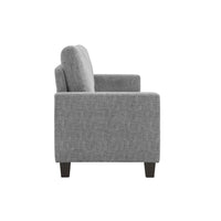 Mihi Sofa, Gray Chenille, 76 Inch, Black Tapered Wood Legs -BM336245