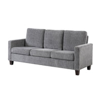 Mihi Sofa, Gray Chenille, 76 Inch, Black Tapered Wood Legs -BM336245