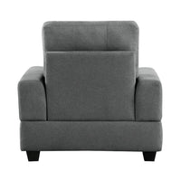Stan Accent Armchair, 39 Inch, Gray Fabric, Black Tapered Wood Legs -BM336254
