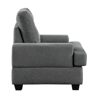 Stan Accent Armchair, 39 Inch, Gray Fabric, Black Tapered Wood Legs -BM336254