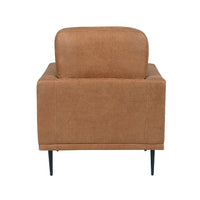 Coxi Accent Chair, Soft Brown Microfiber, 34 Inch, Black Metal Legs -BM336256