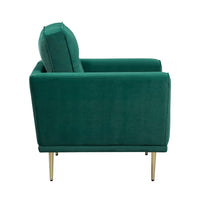 Voxo Chair, Green Velvet Padded Seat, Sleek Gold Metal Legs, 34 Inch -BM336262