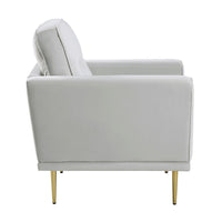 Voxo Chair, Gray Velvet Padded Seat, Sleek Gold Metal Legs, 34 Inch -BM336265