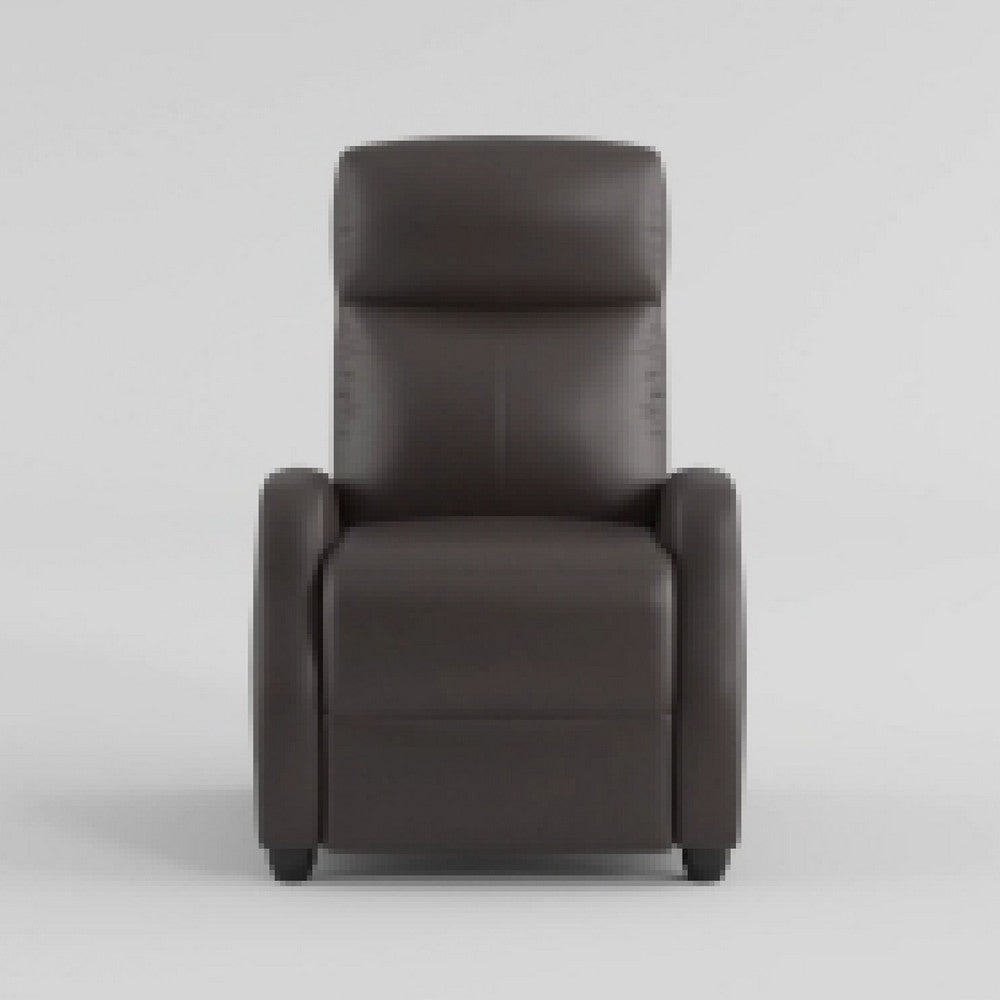 Recliner Chair, Manual Push Back, Black Faux Leather, 27 Inch -BM336268