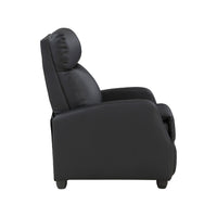 Recliner Chair, Manual Push Back, Black Faux Leather, 27 Inch -BM336268