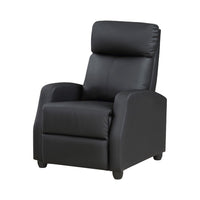 Recliner Chair, Manual Push Back, Black Faux Leather, 27 Inch -BM336268