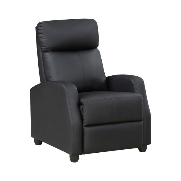 Recliner Chair, Manual Push Back, Black Faux Leather, 27 Inch -BM336268