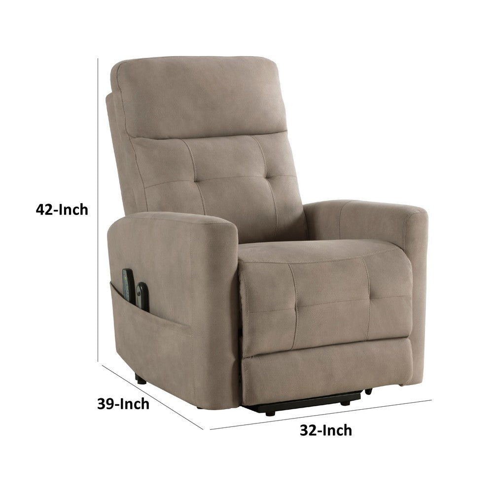 Woxo Power Lift Recliner Chair with Heat, Massage, Brown Microfiber -BM336269