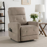 Woxo Power Lift Recliner Chair with Heat, Massage, Brown Microfiber -BM336269