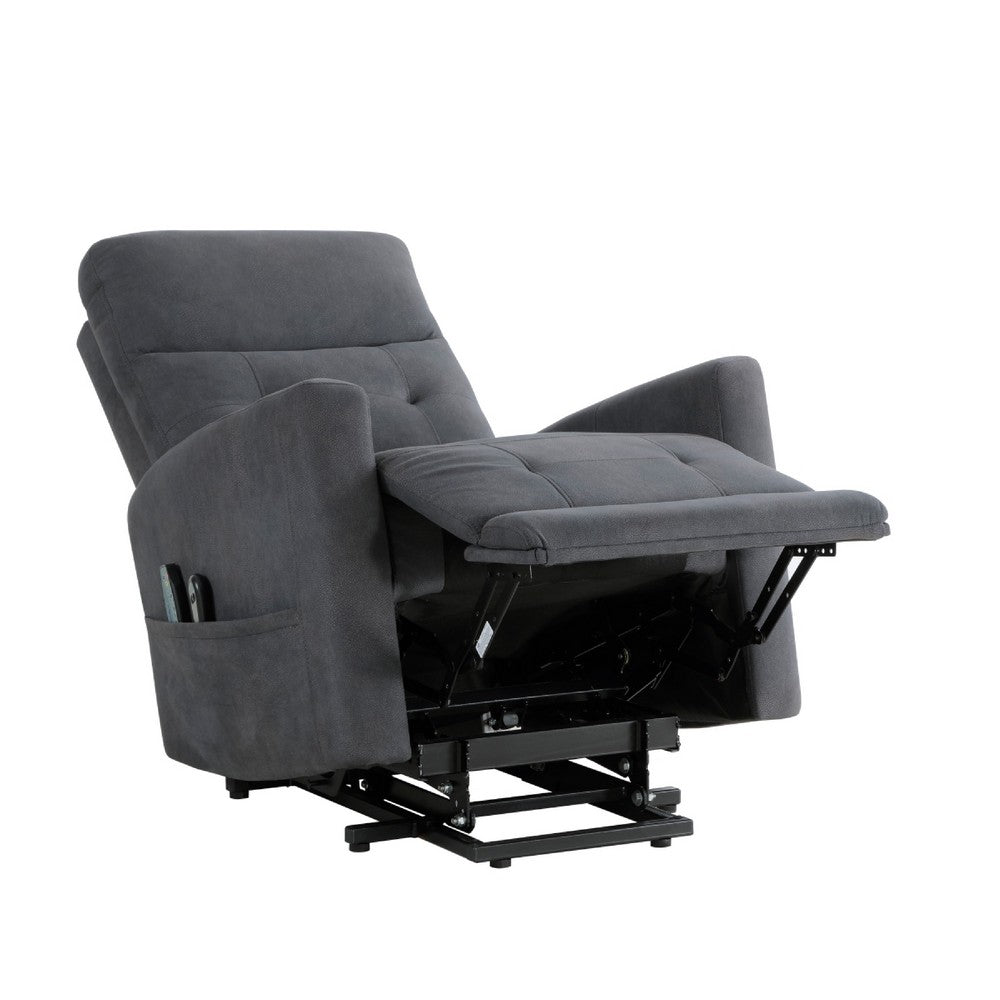 Woxo Power Lift Recliner Chair with Heat, Massage, Gray Microfiber -BM336270