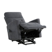 Woxo Power Lift Recliner Chair with Heat, Massage, Gray Microfiber -BM336270