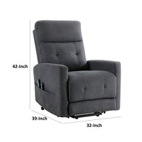 Woxo Power Lift Recliner Chair with Heat, Massage, Gray Microfiber -BM336270